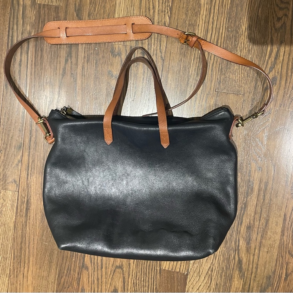 Madewell The Transport Satchel Black and Brown